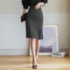 Pleated-trim Skirt With Belt