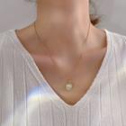 Cat Eye Stone Necklace 1 Pc - Cat Eye Stone Necklace - Gold - One Size