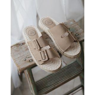 Belted Faux-suede Espadrille Sandals