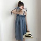 Strappy One-shoulder Ruffle A-line Dress