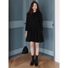 Pleated-hem Shirtdress