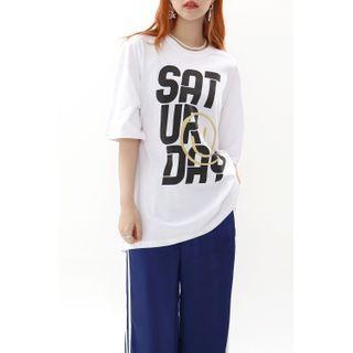 Saturday Smiley-printed T-shirt Ivory - One Size