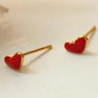 Small Red Heart Earring Red - One Size