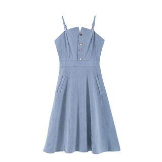 Spaghetti Strap Denim A-line Dress