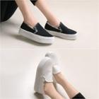 Platform Frayed Canvas Sneakers