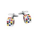 Fashion Personality Color Cube Cufflinks Silver - One Size
