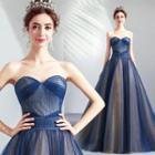 Strapless Mesh Ball Gown