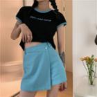 Lettering Short-sleeve T-shirt / Mini A-line Skort