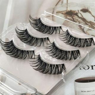 Set Of 3: False Eyelashes (df25) Black - One Size