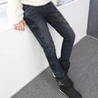 Hidden-band Appliique Brushed-fleece Lined Slim-fit Jeans
