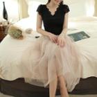 Cap-sleeve Lace Top