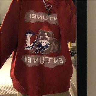 Graphic Lettering Print Sweater
