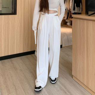 Cutout Wide-leg Dress Pants