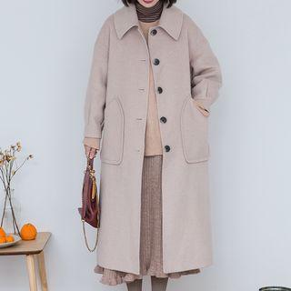 Pocketed Lapel Long Coat