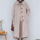 Pocketed Lapel Long Coat