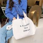 Lettering Canvas Tote Bag 936 - Off-white - One Size