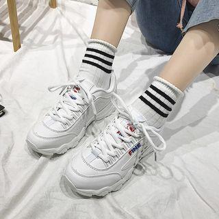 Appliqued Platform Sneakers