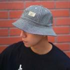 Applique Striped Bucket Hat Black & White - One Size