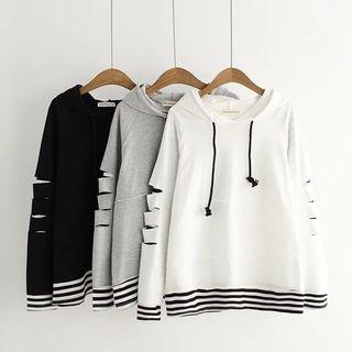 Distressed Hooded Pullover