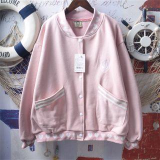 Heart Print Baseball Jacket