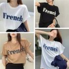 Short-sleeve Lettering Loose-fit Top