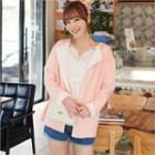 Open-front Color-block Cardigan
