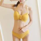 Plain Scallop-hem Bikini