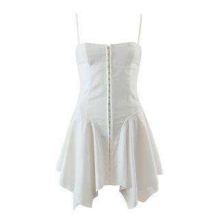 Spaghetti Strap Ruffle Hem Mini Corset Dress