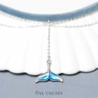 Alloy Whale Tail Pendant Choker Blue - One Size