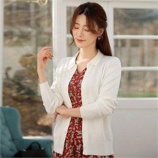 Tall Size Collard Lightweight Cardigan
