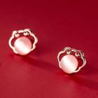 Lock Cat Eye Stone Sterling Silver Earring