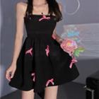 Strapless Bow Mini A-line Dress Black - One Size