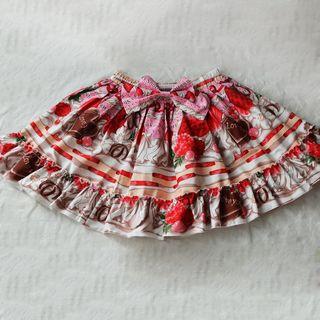 Bow Printed A-line Skirt