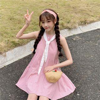 Skirt Dress Sleeveless Bow Striped Small Tank Dress