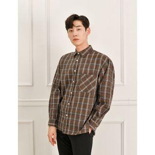 Pocket-front Plaid Boxy Shirt
