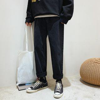 Couple Matching Plain Straight Cut Jeans
