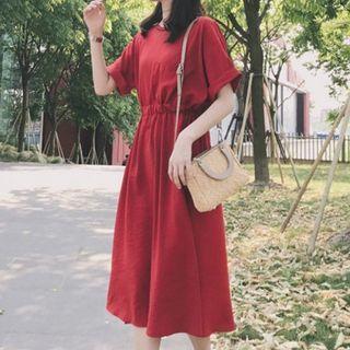 Short-sleeve Open-back Dress