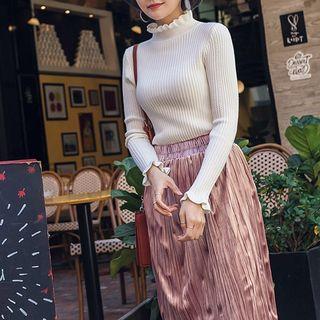 Ruffled Long-sleeve Sweater