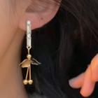 Asymmetric Metal Flower Earring Gold - 1431a#