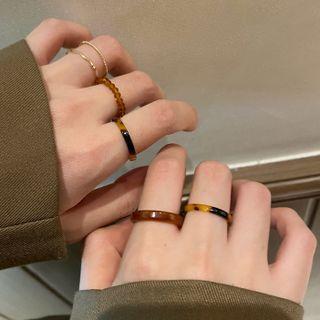 Set Of 6: Resin Ring (various Designs)