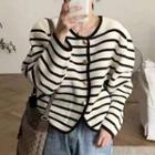 Striped Single-breasted Cardigan