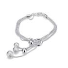 Simple Multi-layer Small Ball Bracelet Silver - One Size