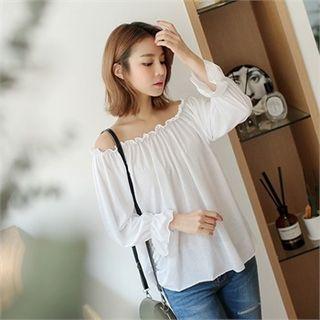Frill-trim Off-shoulder Top