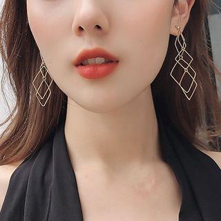 Alloy Rhombus Dangle Earring 1 Pair - Silver Steel - Gold - One Size