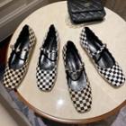 Checker Print Mary Jane Shoes