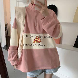 Mock-neck Half-zip Printed Sweatshirt