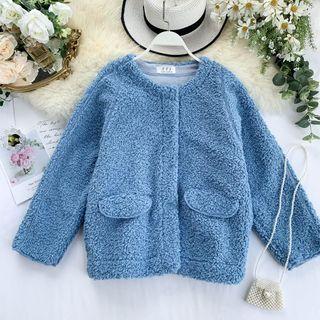 Fluffy Button Coat