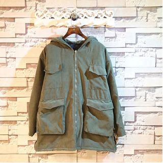 Hooded Quilted Slit-side Jacket