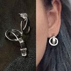 Geometry Drop Earring 0170a# - 1 Pair - Classic Earrings - Silver - One Size