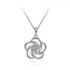 925 Silver Swarovski Elements Crystal Flower Pendant Necklace
